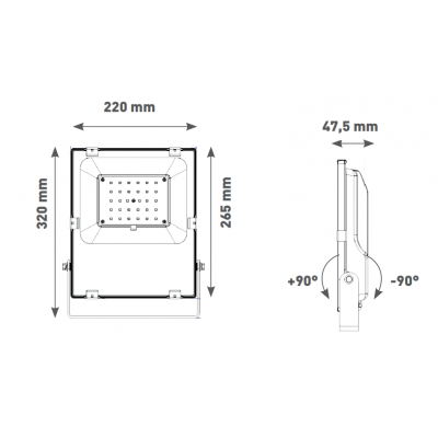 Projecteur LED Lited OPUS-50A blanc extra chaud 2100K étanche IP65