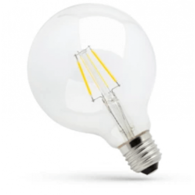 Ampoule FILALED 7.5W Globe T125 blanc trés chaud 2100k culot E27