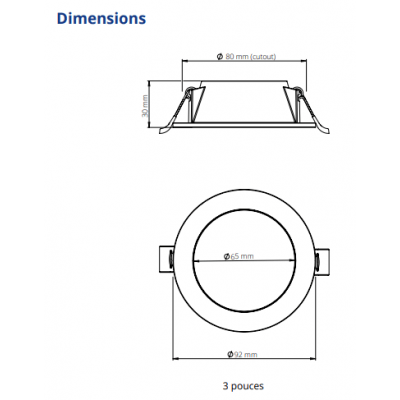 Tungsram LED Downlight start G2 4w 840 blanc froid 320lumens 93110642