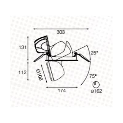 PROJECTEUR TARGETTI À LED 1T3614 CLOUD À ENCASTRER