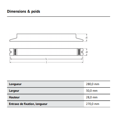 Transformateur électronique Osram Quicktronic fit T8 QT-FIT8 1x36w 294203
