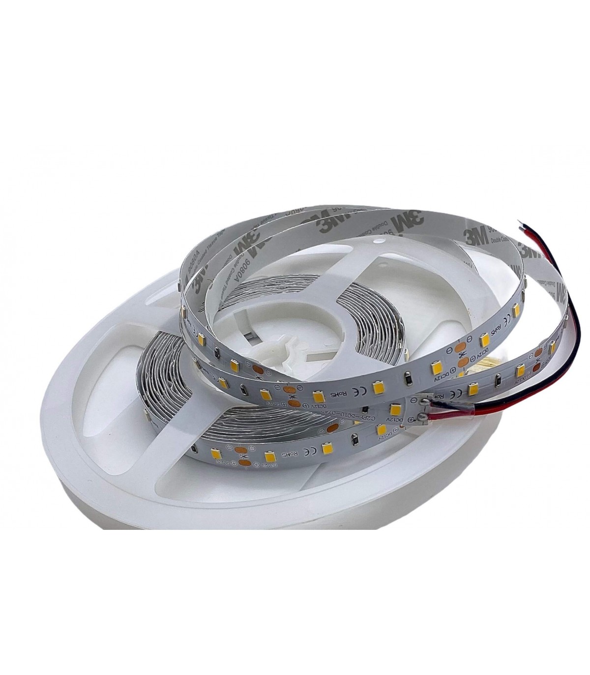 Ruban LED 12V DC 60LED/m 5m IP20 Largeur 10mm Coupe tous les 5cm Blanc  Neutre 4000K - 4500K 120º