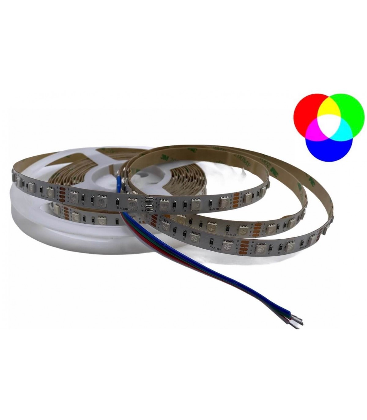 Ruban LED 12V 30led/m RGB multi-couleurs 7.2W/m 5 mètres