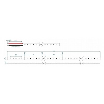 schema ruban led HQS-2835-9,6W-W-24V