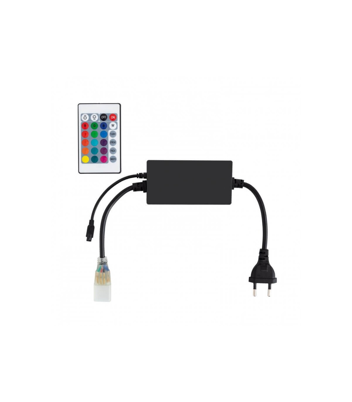Controleur et Connecteur câble ruban led 230V RGB prise