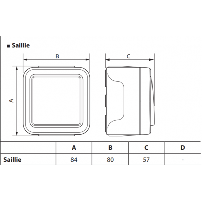 Bouton Poussoir étanche NO 10A Plexo complet