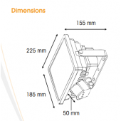 LITED Projecteur extérieur avec détecteur 30w 4000K Blanc froid 2700lumens - LT-FL-30-IR