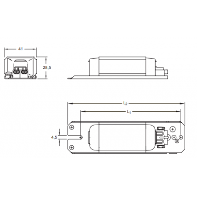 ELT AC1 4/23-B2-SC Ballast ELT ferromagnétique 36w clipsable