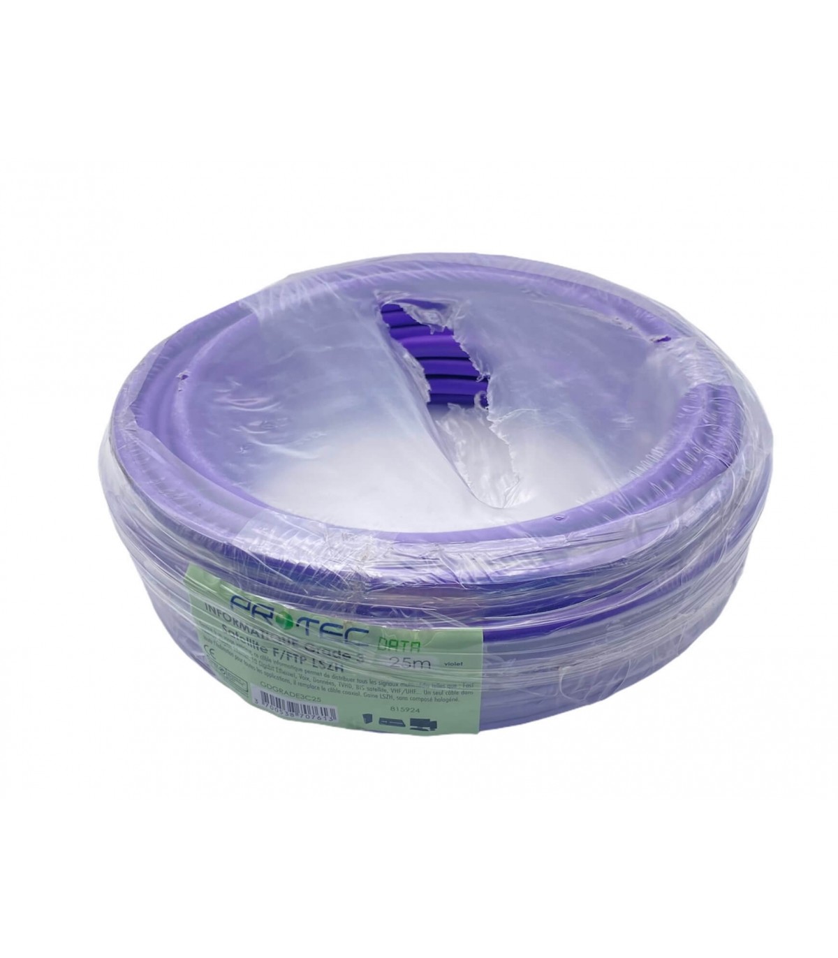 Cable informatique grade 3 satellite 25m F/FTP LSZH violet