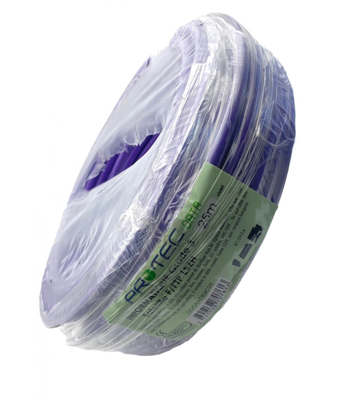 Cable informatique grade 3 satellite 25m F/FTP LSZH violet