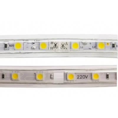 Rouleau LED SMD5050 60LED/m 3000k Blanc chaud 50mètres Etanche IP65 220V AC