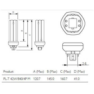 PHILIPS MASTER PL-T 42W/840/4P 1CT 611376