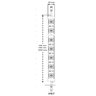 Barre led Rigide EDGELIT  10W 24V Blanc 6500K 340MM