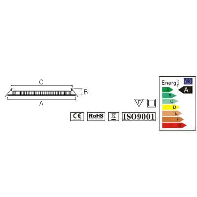 Panel 20W encastrable LED extra plat 5500K