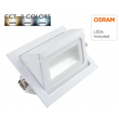 Encastré LED orientable rectangulaire 40W 4800 lumens CCT couleur sélectionnable diamètre de perçage 215*125mm