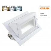 Encastré LED orientable rectangulaire 40W 4400lumen CCT couleur sélectionnable diamètre de perçage 215*125mm