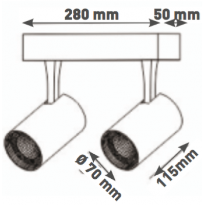 LITED SOPHIA blanc mat 2*15w 2400lumens blanc froid 4000k 220-240v