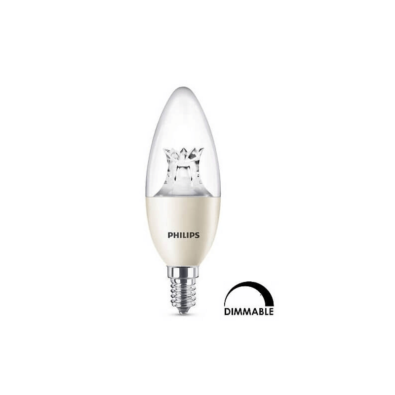 Ampoule LED PHILIPS flamme 8W substitut 60w 806 lumens blanc chaud 2700K Dimmable E14