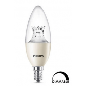 Ampoule LED PHILIPS flamme 8W substitut 60w 806 lumens blanc chaud 2200-2700K Dimmable E14