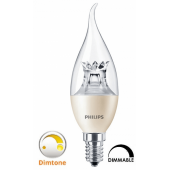 Ampoule LEDcandle Philips flamme 4W substitut 25W  250 lumens blanc chaud 2700k dimtone & dimmable E14