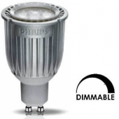 Ampoule LEDspot Philips tubulaire 7w substitut 35-50w 450 lumens blanc chaud 2700K Dimmable GU10