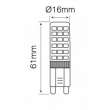 Ampoule LEDline SMD capsule 6W substitut 50W 550 lumens blanc chaud 2700K 220-240V G9