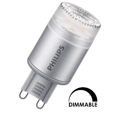 Ampoule Philips CorePro capsule 2,3W substitut 25W 215 lumens blanc chaud 2700K dimmable 220-240V G9