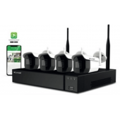 Comelit Kit Videoprotection 4 caméras IP d'extérieur CCTV Wifi et un enregistreur vidéo réseau WIKIT004S02NB