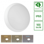 Hublot LED intégrée NYMPHEA CITY PRO 24W 2400 lumens 3000K-4000K-6000K couleur sélectionnable  IP65 Etanche IK10