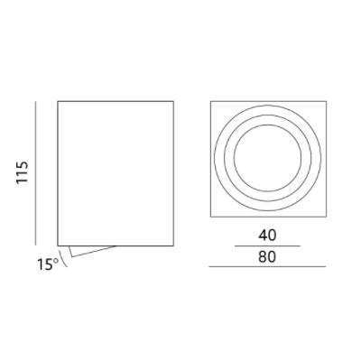 Plafonnier KOBI OH36L blanc tubulaire culot GU10 puissance 35W max IP20