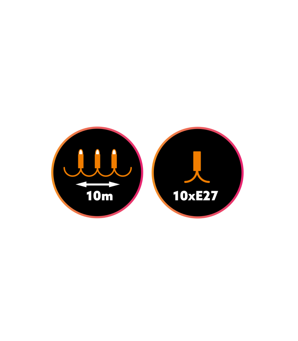 Alimentation 12V jusqu'à 10m de fil lumineux collerette