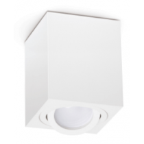 Plafonnier orientable KOBI blanc OH37L en forme de cube, culot GU10 35W max IP20