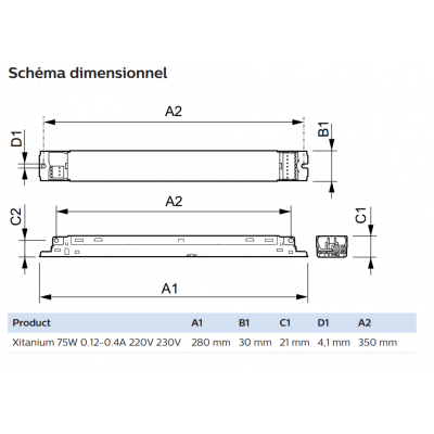 Driver LED PHILIPS XITANIUM 75W 0.12-0.4A  220V 230V