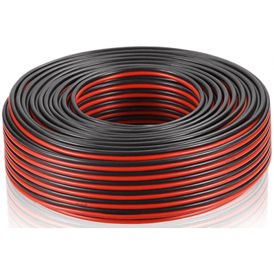 Câble d'enceinte et audio HP HI-FI 2x2,5mm²  150m rouge/noir