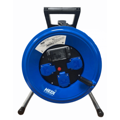 FK360NTFI- HEDI Enrouleur de câble 3G1.5 16A avec 4p+T 60M IP44 250V avec disjoncteur thermique