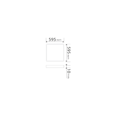 Dalle LED Luxen extra plat, 45w forme carré de dimensions 595 x 595mm.