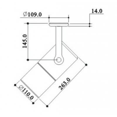Projecteur a iodure métallique CDM-T 70w patère Gris