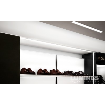 Kit profile Alu Type B encastré 2m avec couvercle + 2 bouchons de finition