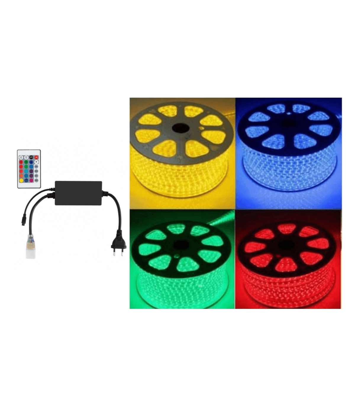 Bobine LED RGB 50m 230V étanche IP65 60LED par mètre avec télècommande