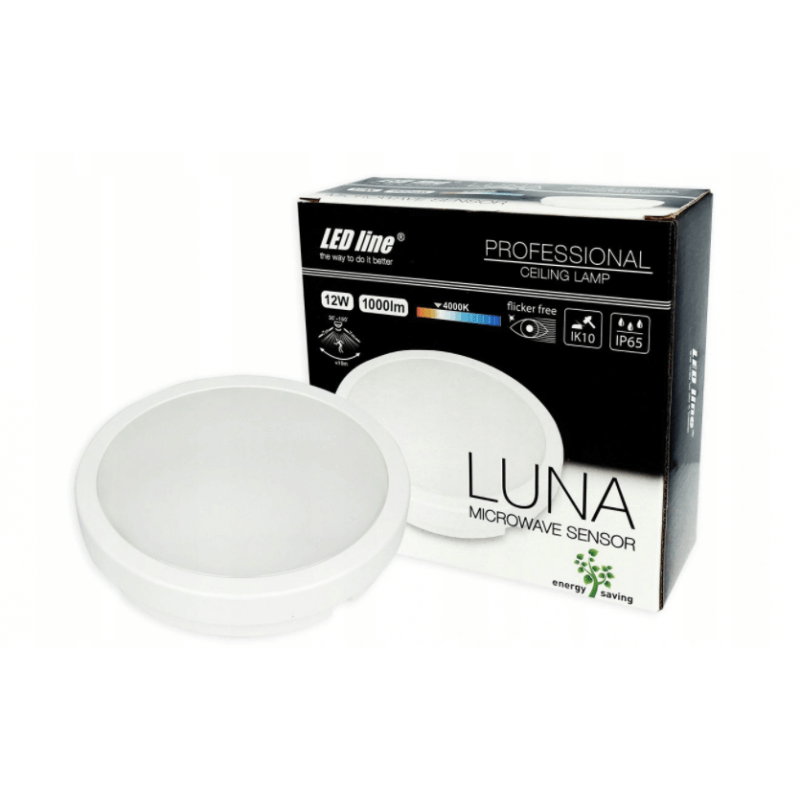 Hublot LED Luna LEDLINE 12W 900 lumens Blanc froid 4000K IP65 Etanche avec capteur de mouvement Hublot LED Luna LEDLINE 12W 900 lumens Blanc froid 4000K IP65 Etanche avec capteur de mouvement