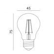 Ampoule LED FMB Filament A60 4W Blanc neutre 3000k  470lm E27