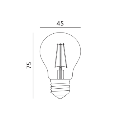 Ampoule LED FMB Filament A60 4W Blanc neutre 3000k  470lm E27