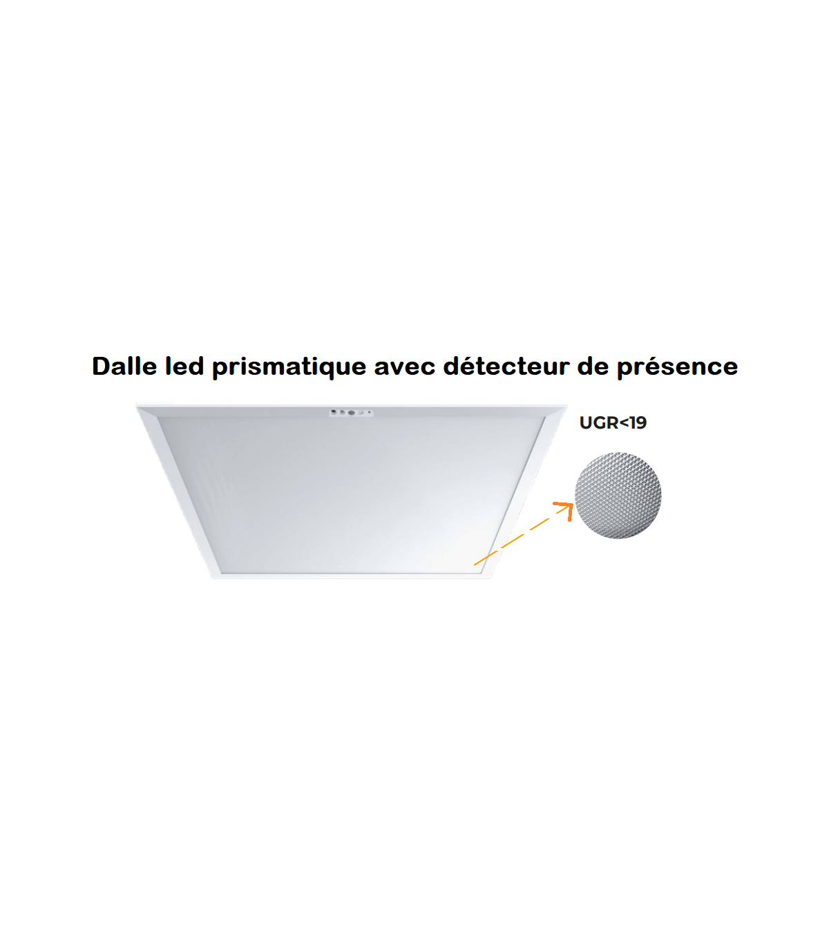 Dalle LED SENSE UGR19 avec détecteur 40W Blanc Froid 4000K 3600LM IP40