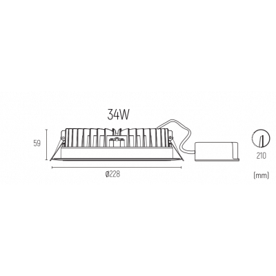 Encastré LED EFFICIENT 34W 2650 lumens 4000K