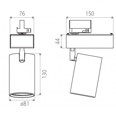 Projecteur sur rail LUCIBEL interlight BLANC 32W 3000lumens blanc froid 4000k 220-240v