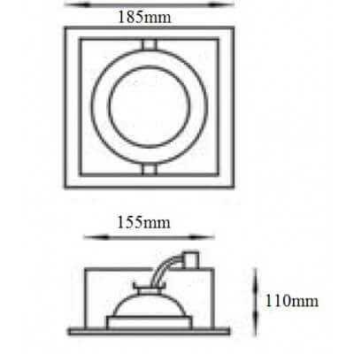 Spot encastrable Cardan pour lampe AR111 12v 50w