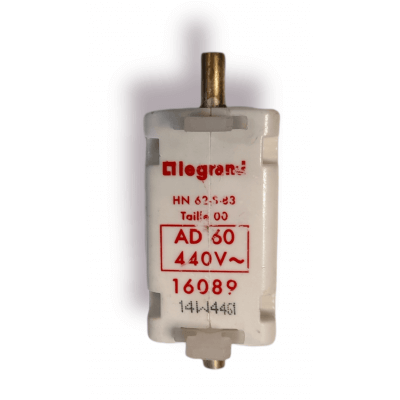 Cartouche Enedis à couteaux AD60 440v Taille 00 60A 440V Legrand 16089