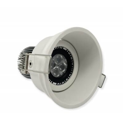 Spot LED DEEP encastré rond orientable blanc 9W 420lumens Blanc chaud 3000K MEANWELL 12V