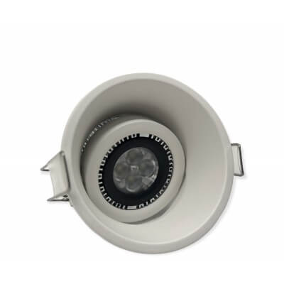 Spot LED DEEP encastré rond orientable blanc 9W 420lumens Blanc chaud 3000K MEANWELL 12V