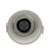 Spot LED DEEP encastré rond orientable blanc 9W 420lumens Blanc chaud 3000K MEANWELL 12V